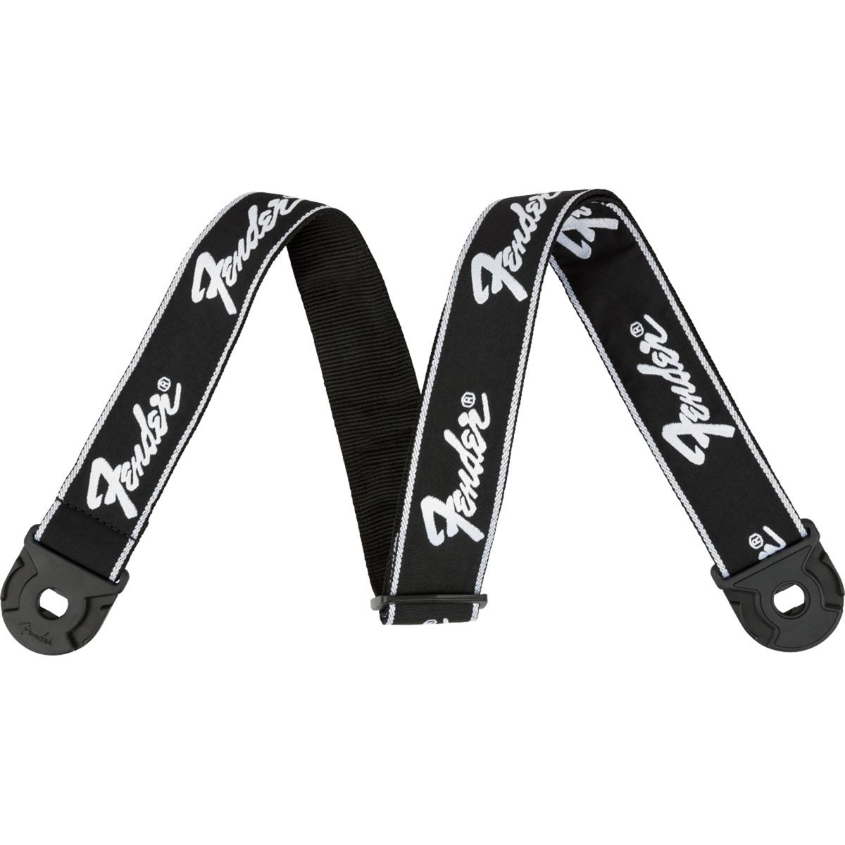 Ремешок с логотипом Fender Quick Grip Running, черный/белый #0990629008