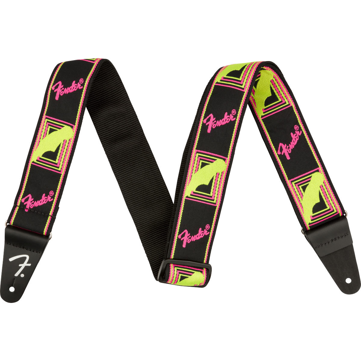

Fender 2" Neon Monogrammed Strap, Green/Orange