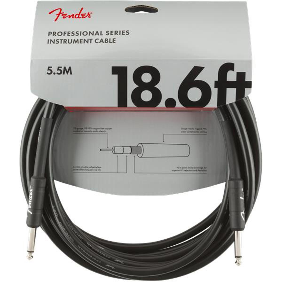 

Fender Professional Series Instrument Cable, 18.6' Straight/Straight, Black