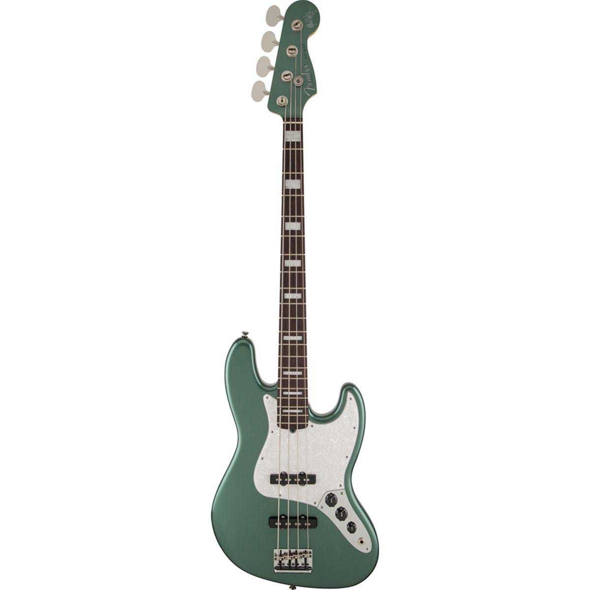 

Fender Adam Clayton Jazz Electric Bass Guitar, Rosewood, Sherwood Green Metallic