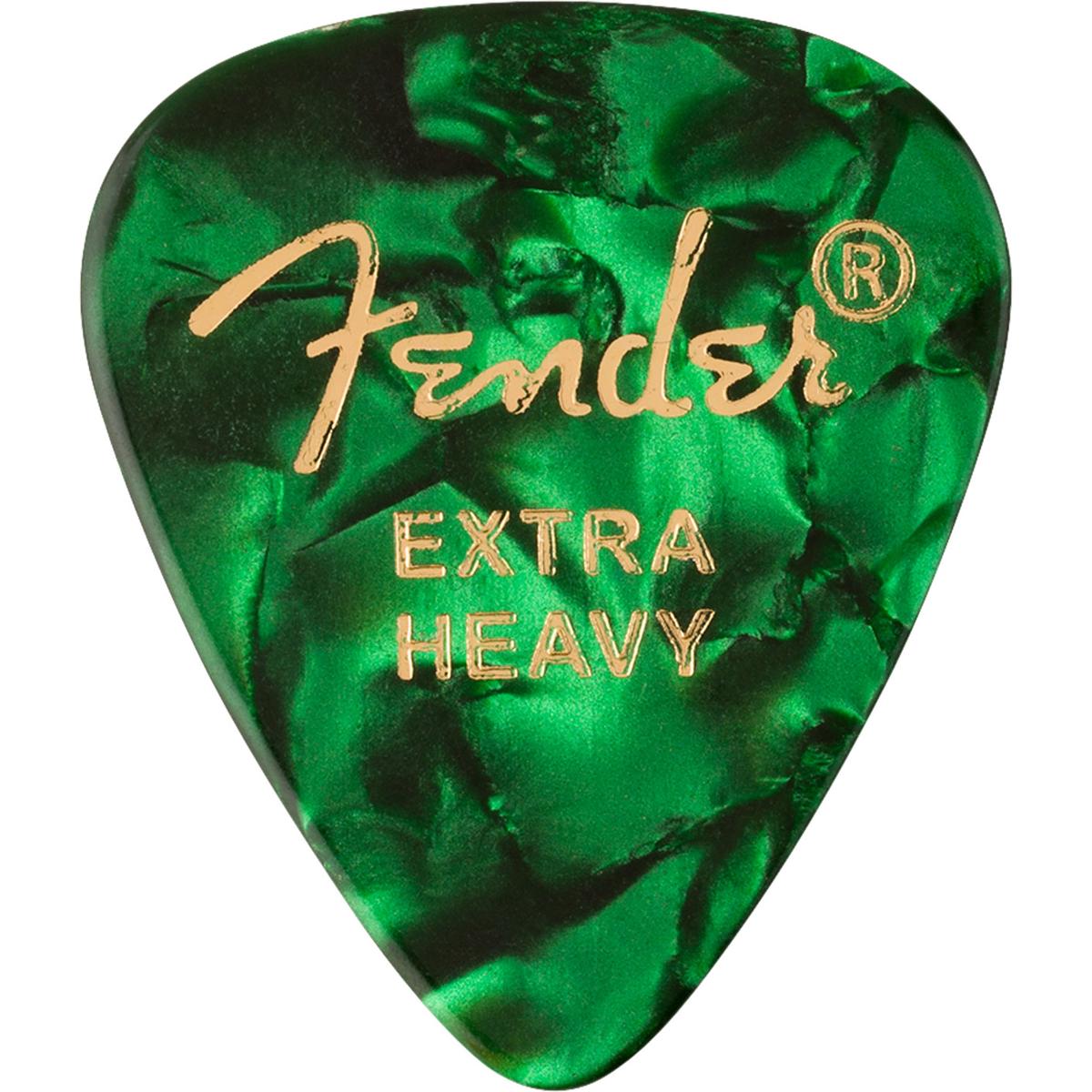 

Fender 351 Shape Premium Celluloid Picks, Extra-Heavy, 12-Pack, Green Moto