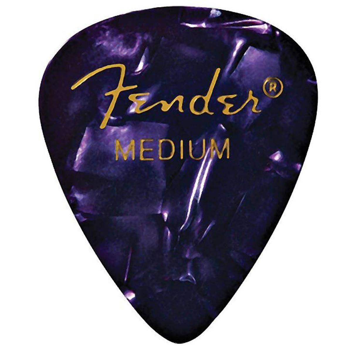 

Fender 351 Shape Classic Celluloid Guitar Picks, Medium, 12-Pack, Purple Moto