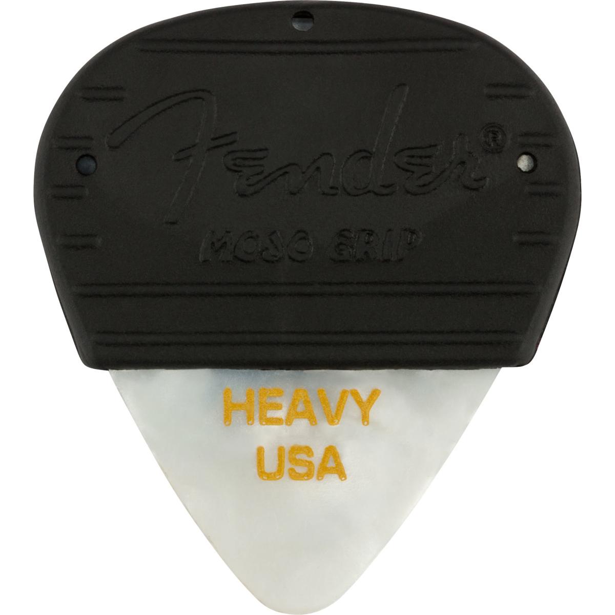 

Fender 351 Shape Mojo Grip Celluloid Guitar Picks, Heavy, White Moto, 3-Pack