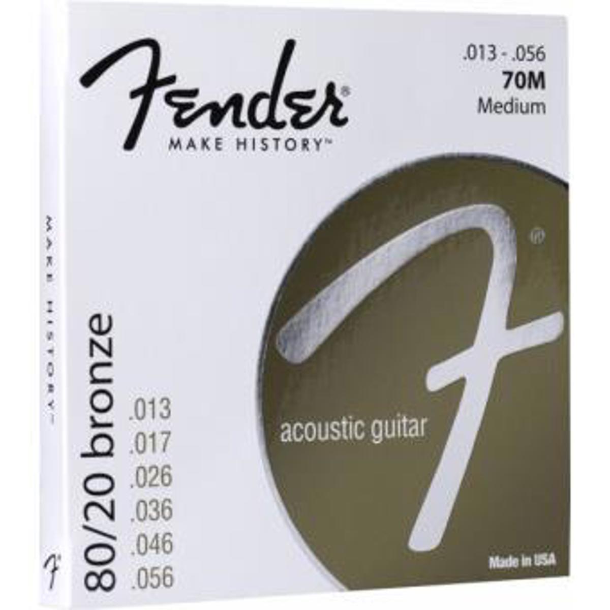 

Fender 70M Medium 80/20 Bronze Acoustic Guitar Strings, 6 Strings