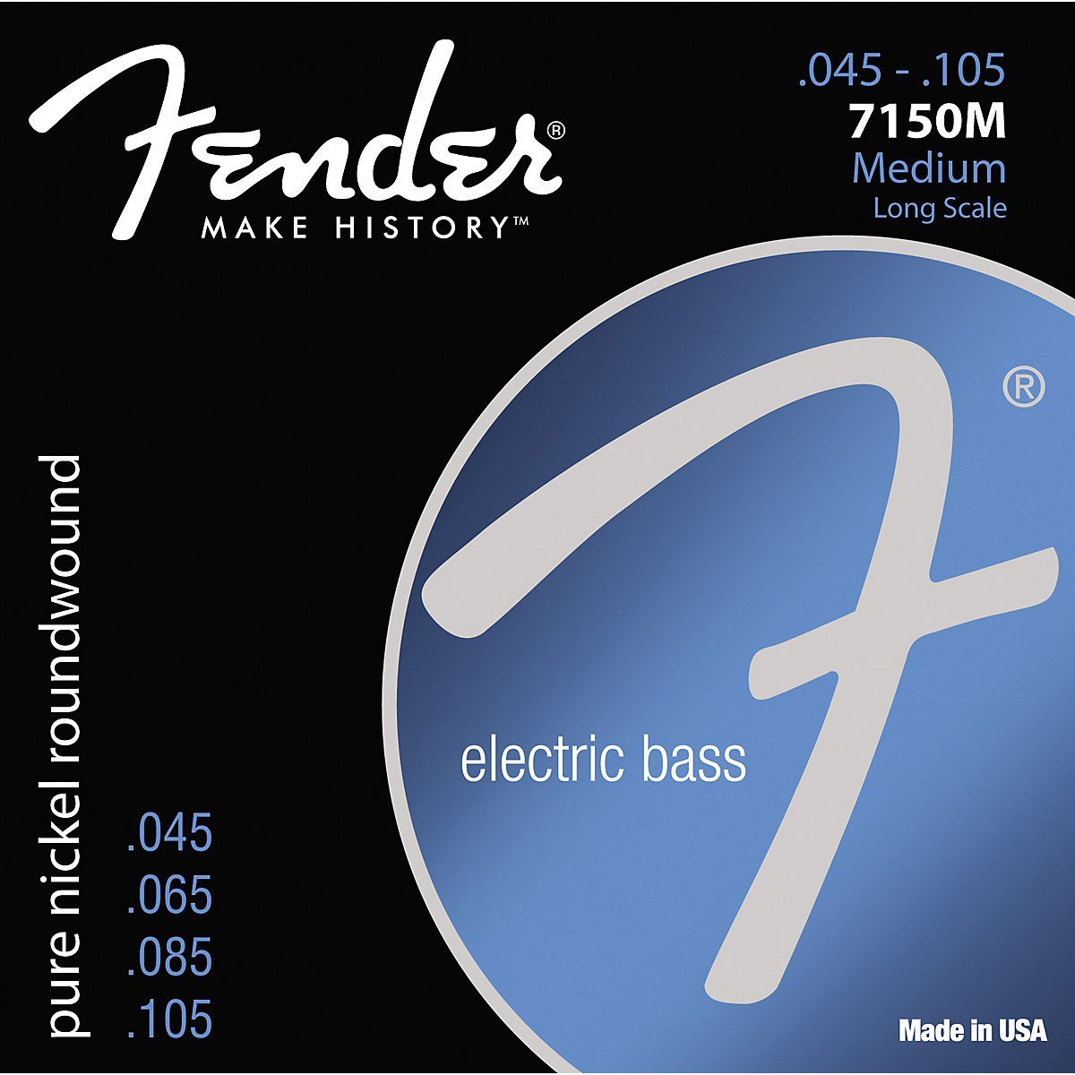 

Fender Original 7150M Medium Pure Nickel Roundwound Electric Bass Guitar Strings