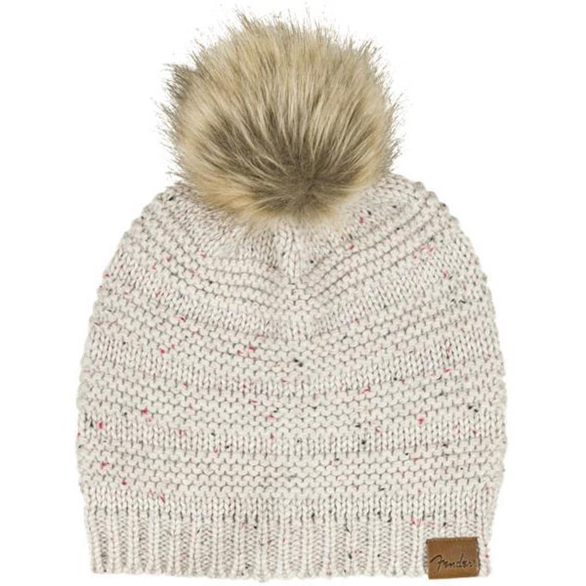 

Fender Leather Patch Pom Pom Beanie, Tan