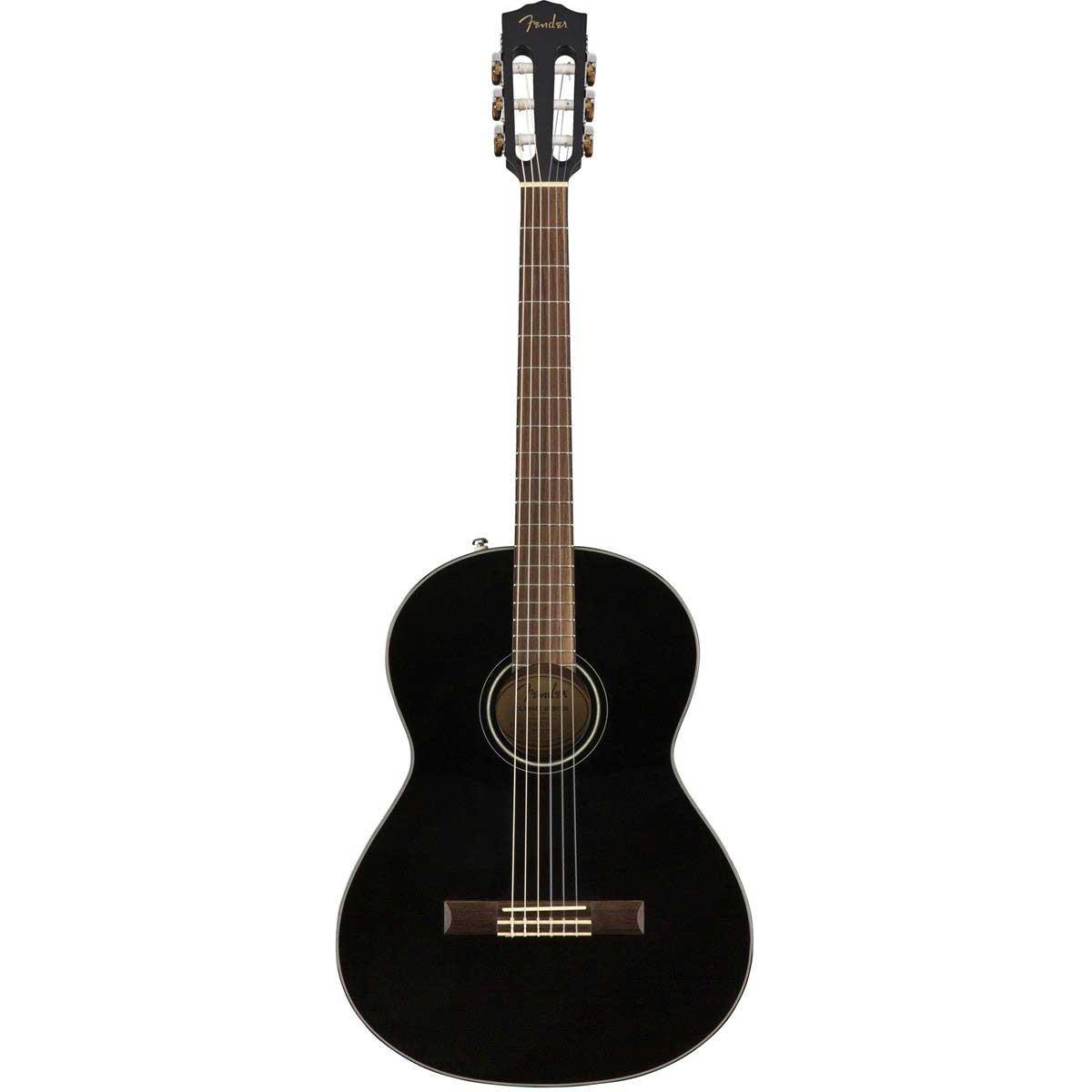 Fender Classic Design CN-60S Concert Nylon Acoustic Guitar, Satin, Black -  0970160506