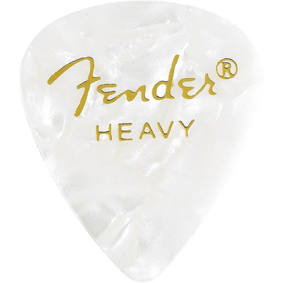 

Fender 351 Shape Premium Celluloid Guitar Picks, Heavy, 12 Pack, White Moto