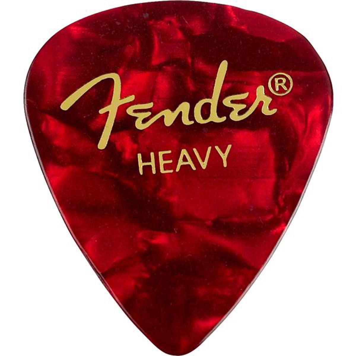 

Fender 351 Shape Premium Celluloid Guitar Picks, Heavy, 12 Pack, Red Moto