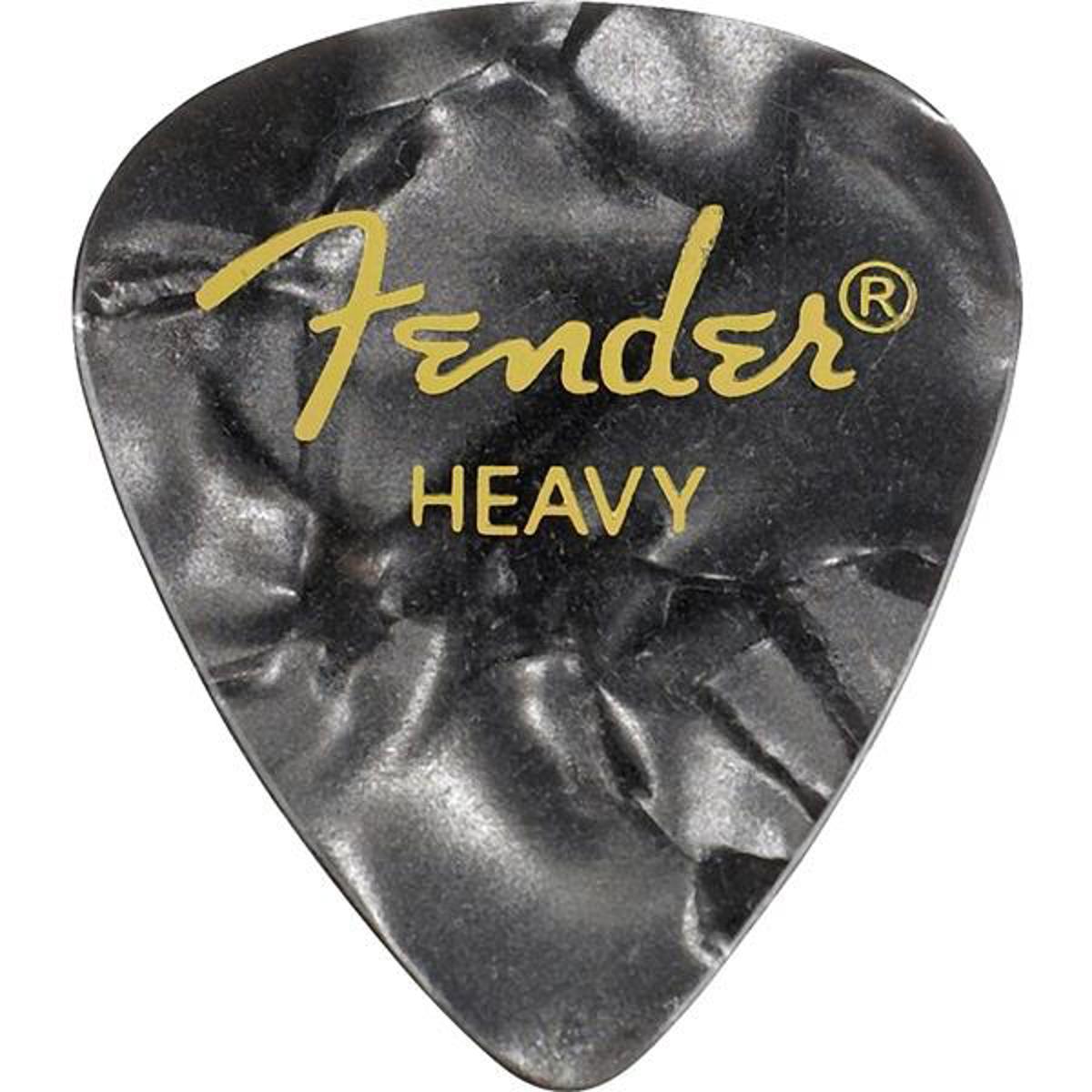 

Fender 351 Shape Premium Celluloid Guitar Picks, Heavy, 12 Pack, Black Moto