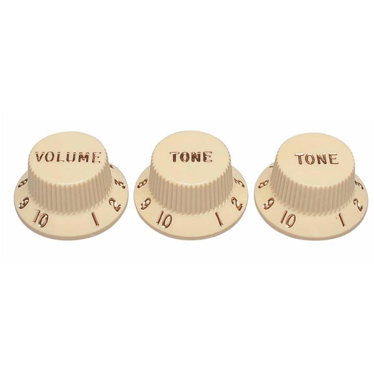 

Fender Stratocaster Plastic Push-on Control Knobs, Set of 3, Aged White