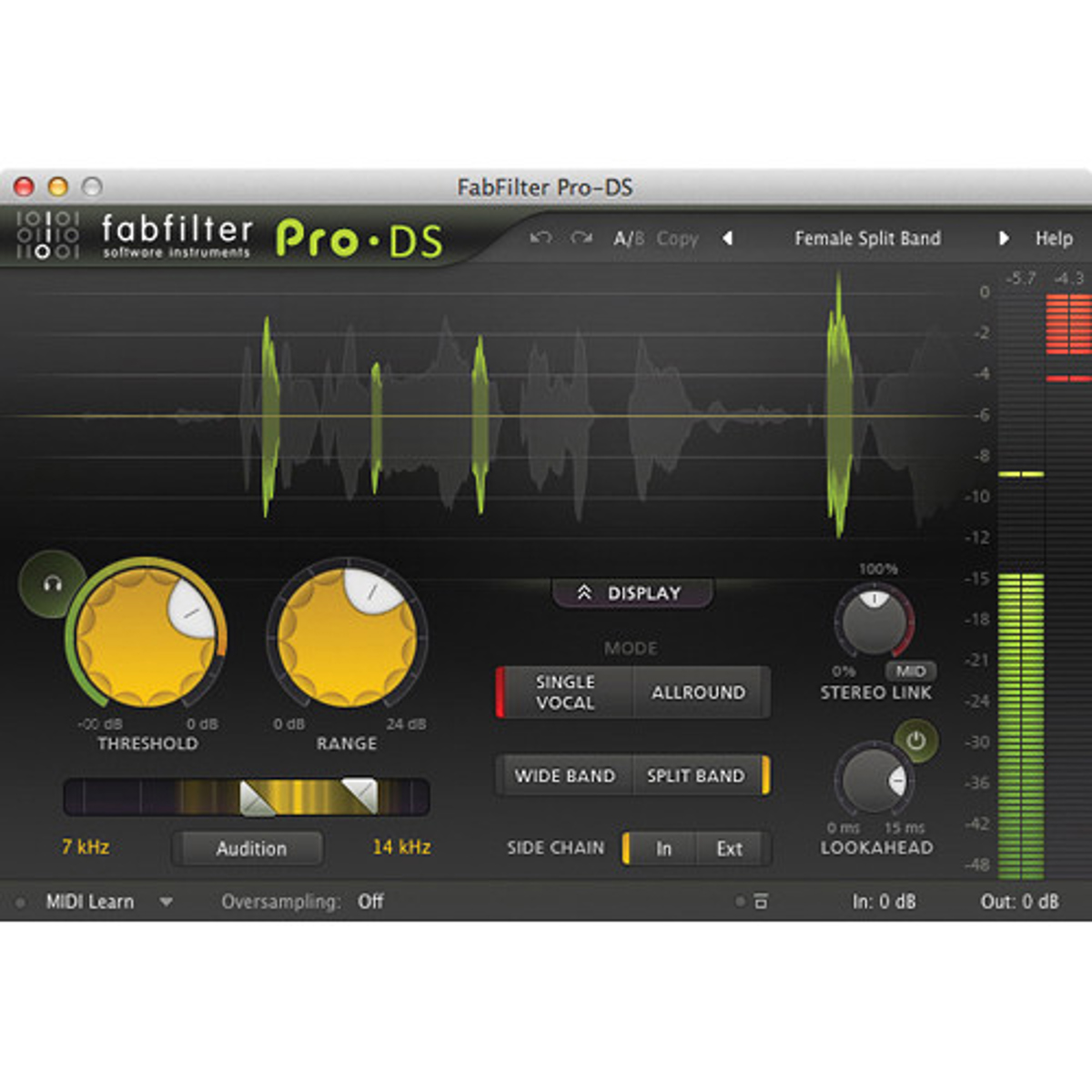 FabFilter Pro-DS De-Esser Software Plug-In, Electronic Download -  1035-381