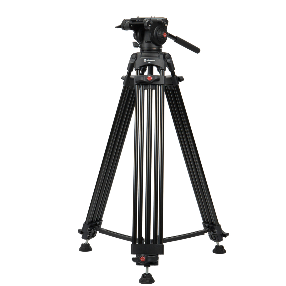 

FotoPro DV-2 Professional 3-Section Al Tripod with Video Head, 70.8" Max Height