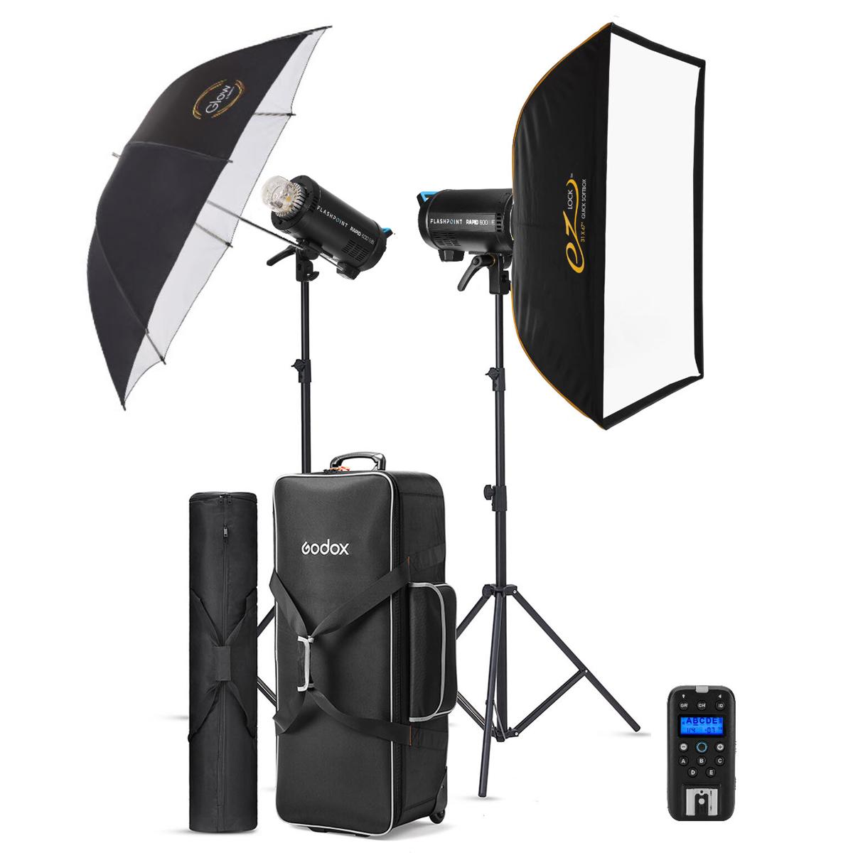 Image of Flashpoint Rapid 400 II HSS R2 Studio Flash Monolight (2-Light Kit)