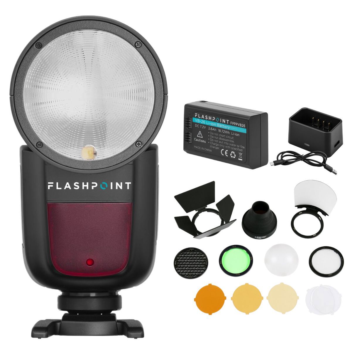 Flashpoint Zoom Li-on X R2 TTL On-Camera Round Flash Kit For Nikon (Godox V1)