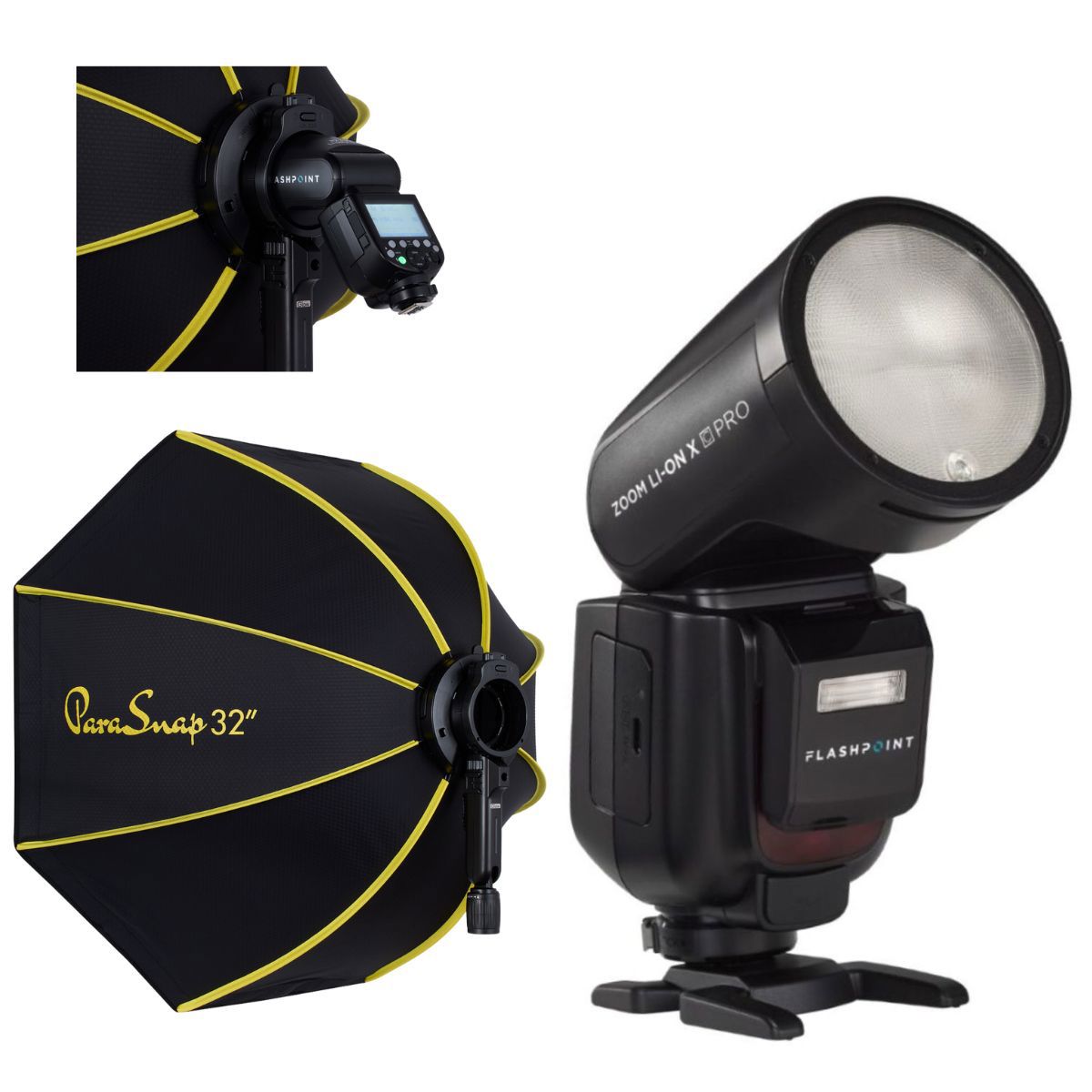 TTL-вспышка Flashpoint Zoom Li-on X PRO R2 с софтбоксом Parasnap 32 для Canon