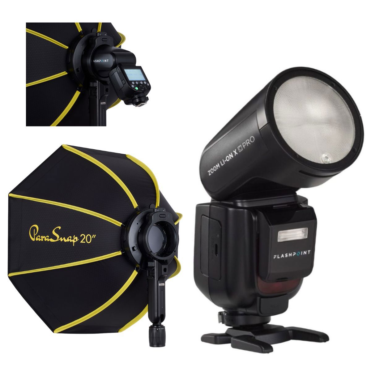 TTL-вспышка Flashpoint Zoom Li-on X PRO R2 с софтбоксом Parasnap 20 для OM