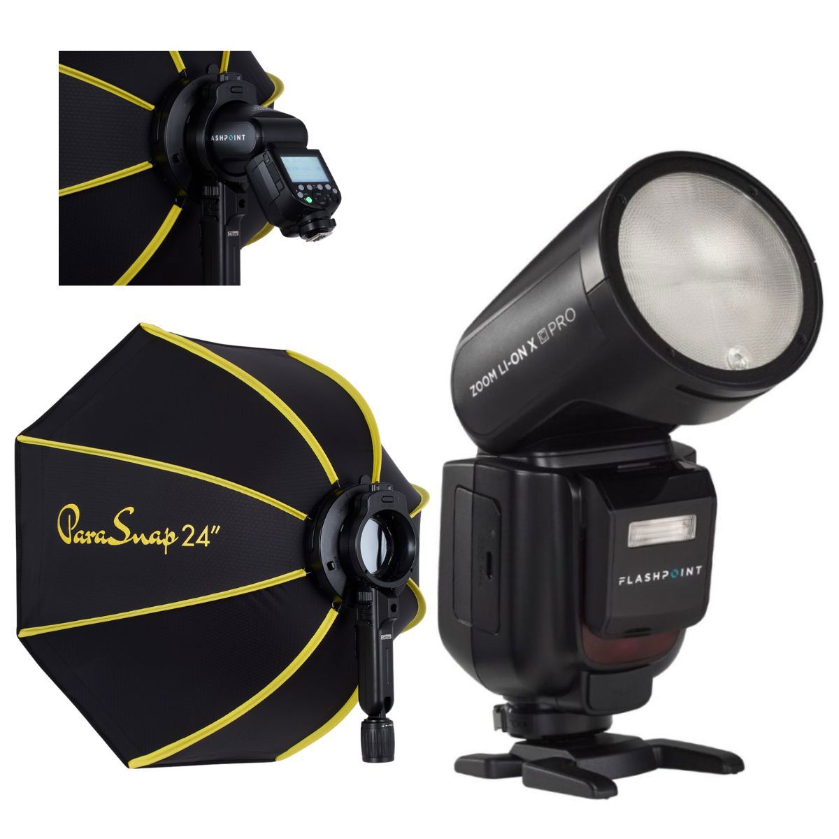 TTL-вспышка Flashpoint Zoom Li-on X PRO R2 с софтбоксом Parasnap 24 для OM