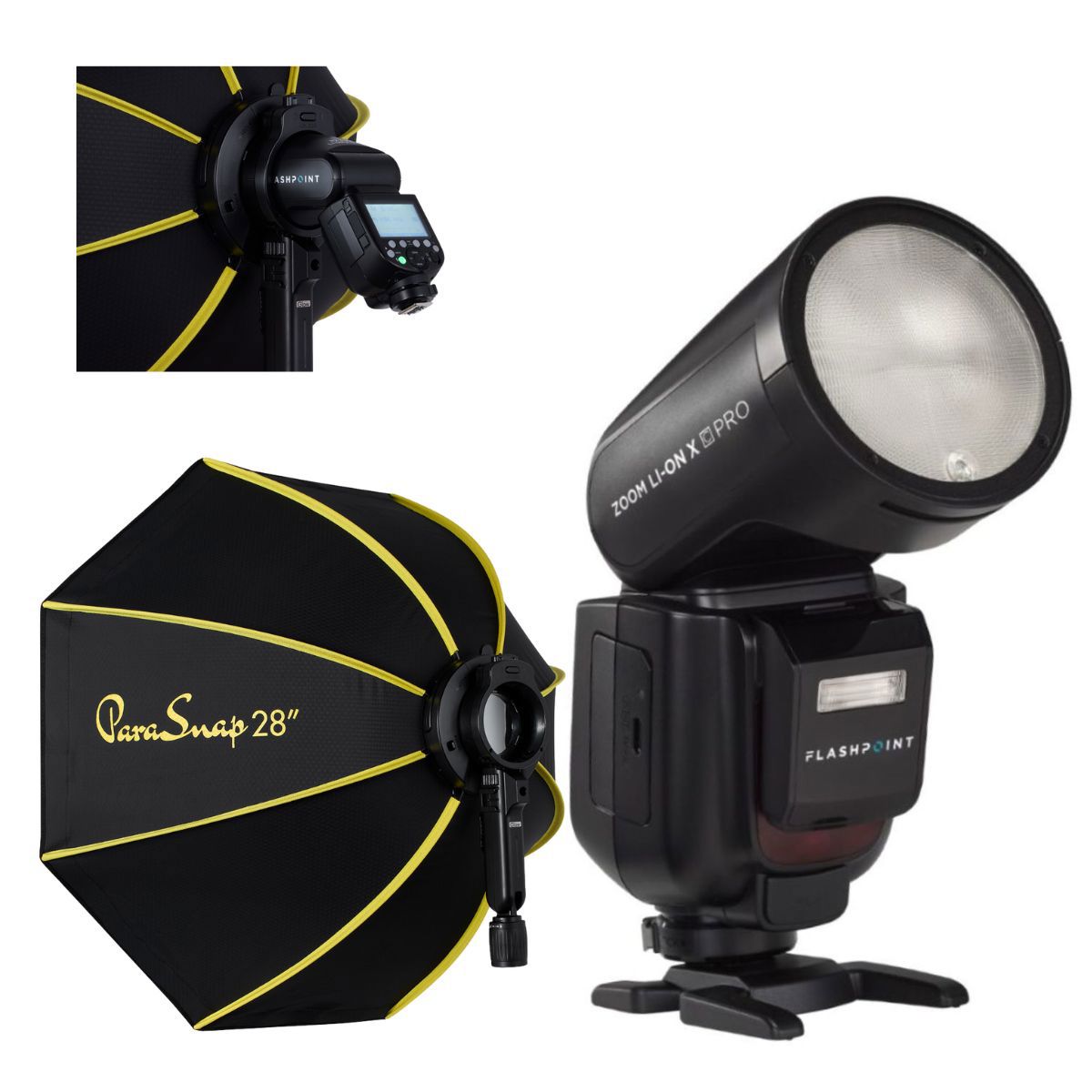 TTL-вспышка Flashpoint Zoom Li-on X PRO R2 с софтбоксом Parasnap 28 для OM