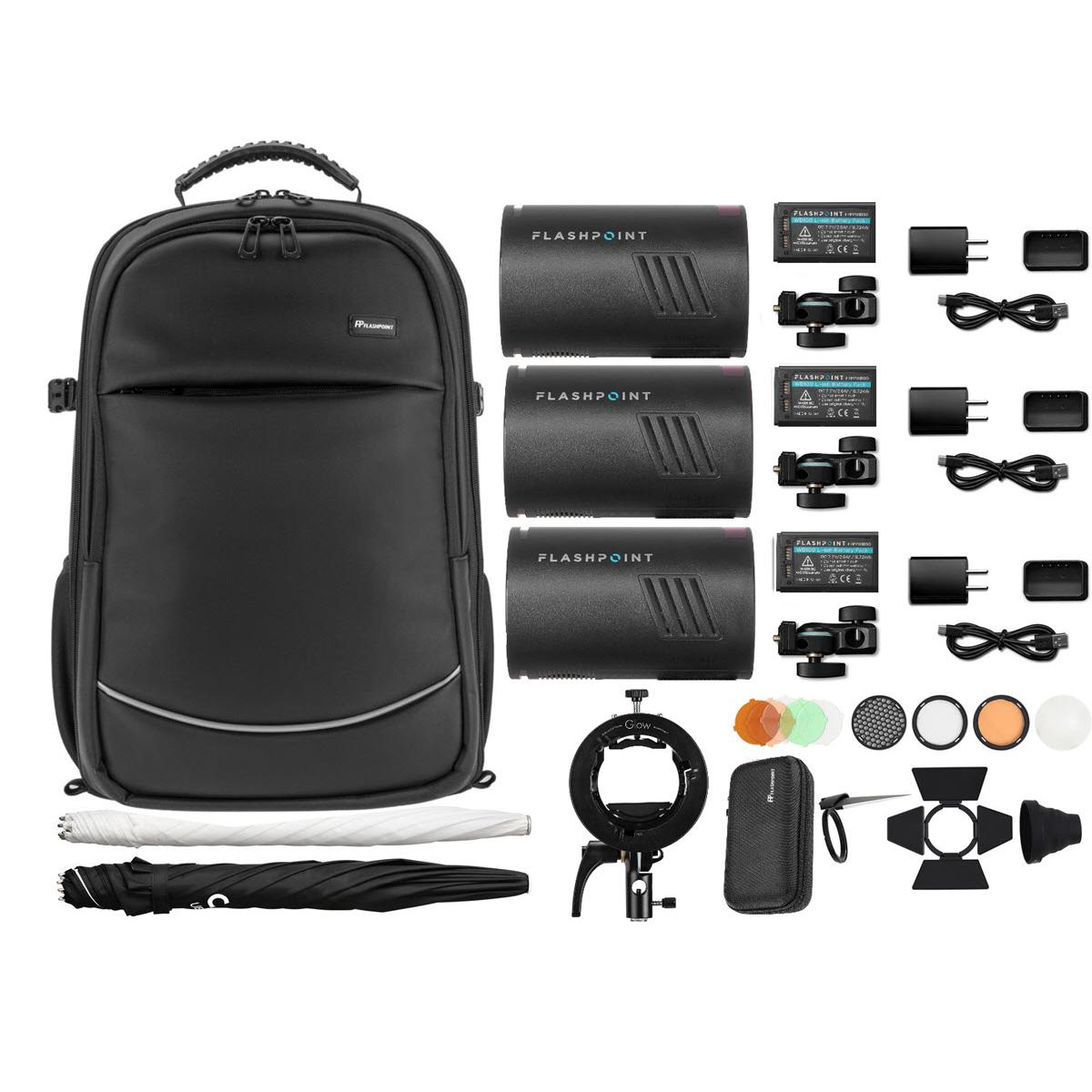 

Flashpoint XPLOR 100 Pro R2 TTL 3-Light Kit