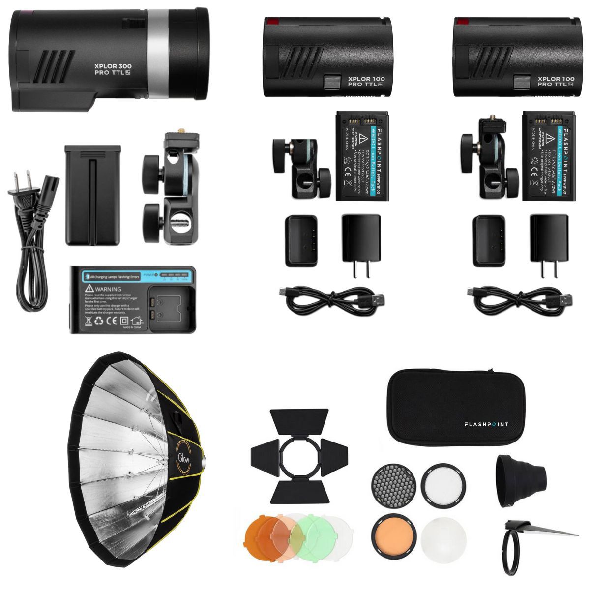 

Flashpoint XPLOR 300 Pro & XPLOR 100 Pro 3-Light Kit (Rob Hall Holiday Bundle)