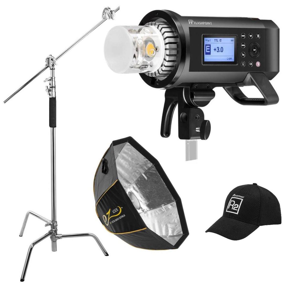 

Flashpoint XPLOR 600PRO R2 TTL Battery-Powered Monolight Kit w/Softbox & C-Stand