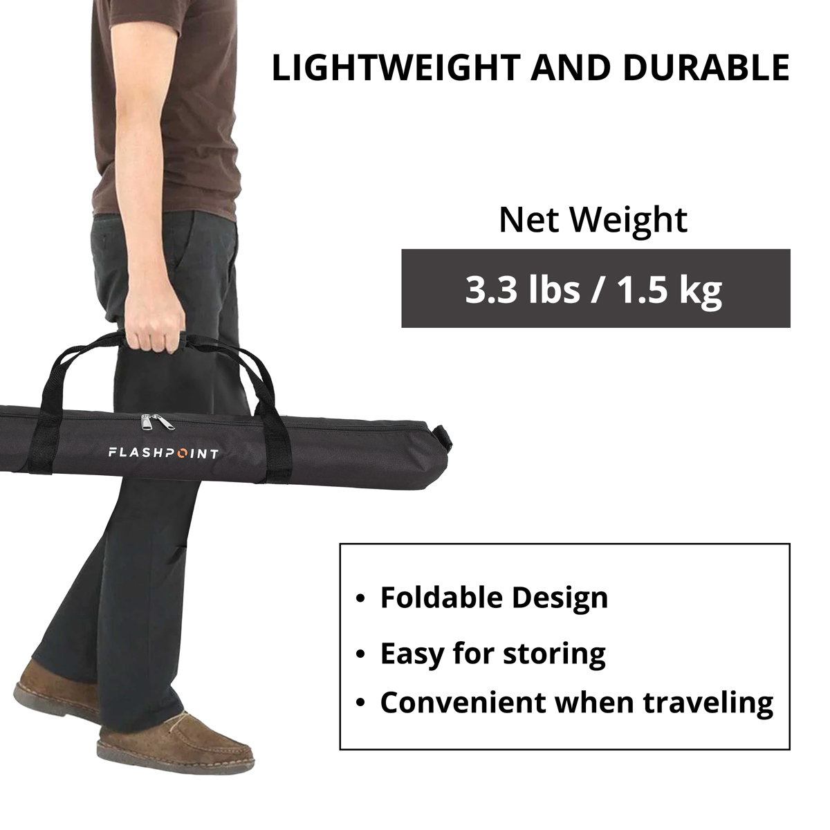 Flashpoint Pro Air-Cushioned Heavy-Duty Light Stand (Black, 7.2') #FP-S-7-V2