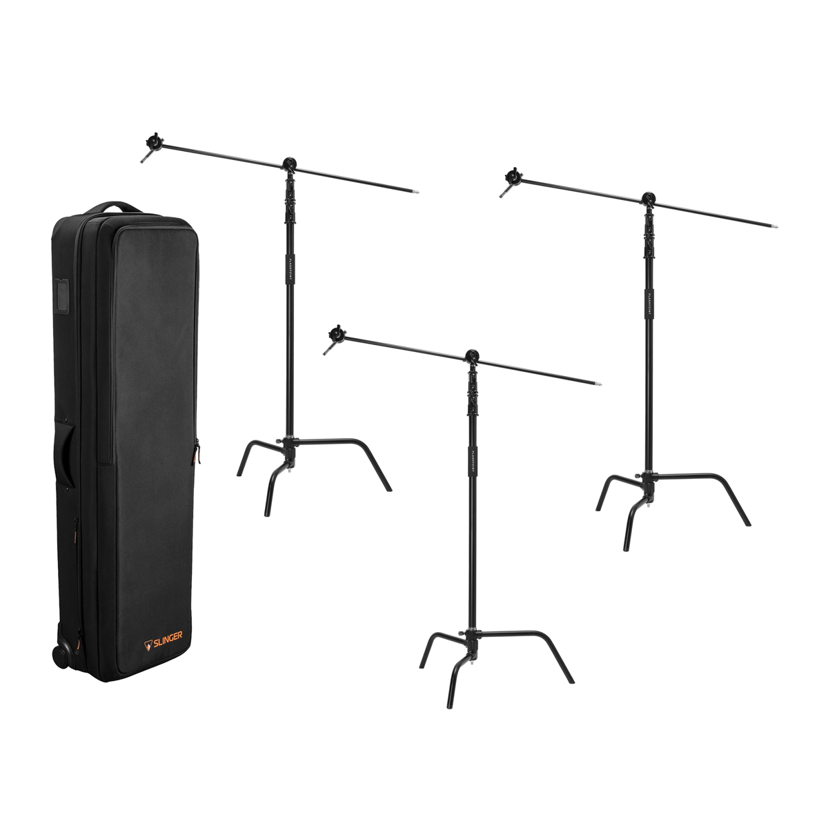 

Flashpoint 10' Century Light C-Stand, Black, 3-Pack, Bundle w/Slinger L6 BigBag