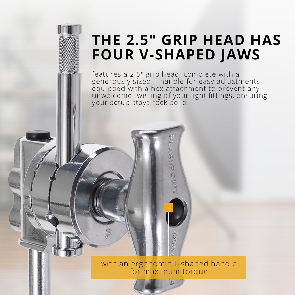 Flashpoint 40" Quick Release Turtle Base C-Stand Kit, Grip Head Arm (Chrome)