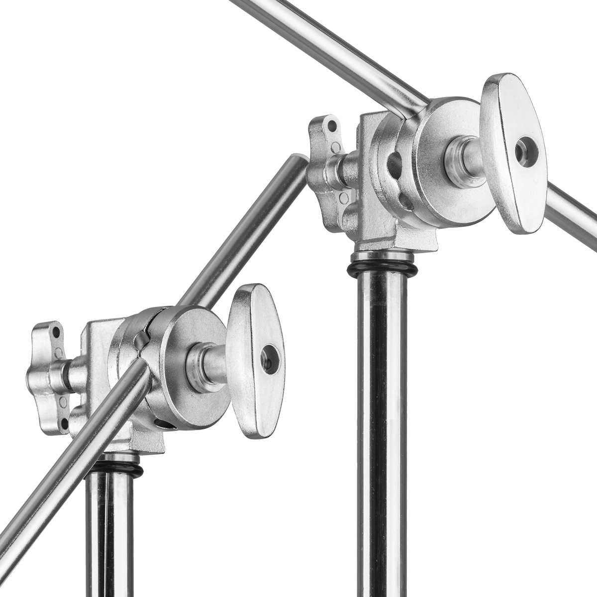 Flashpoint 10' C Stand on Turtle Base, 40" Grip Arm Two 3" Gobo Heads, Chrome