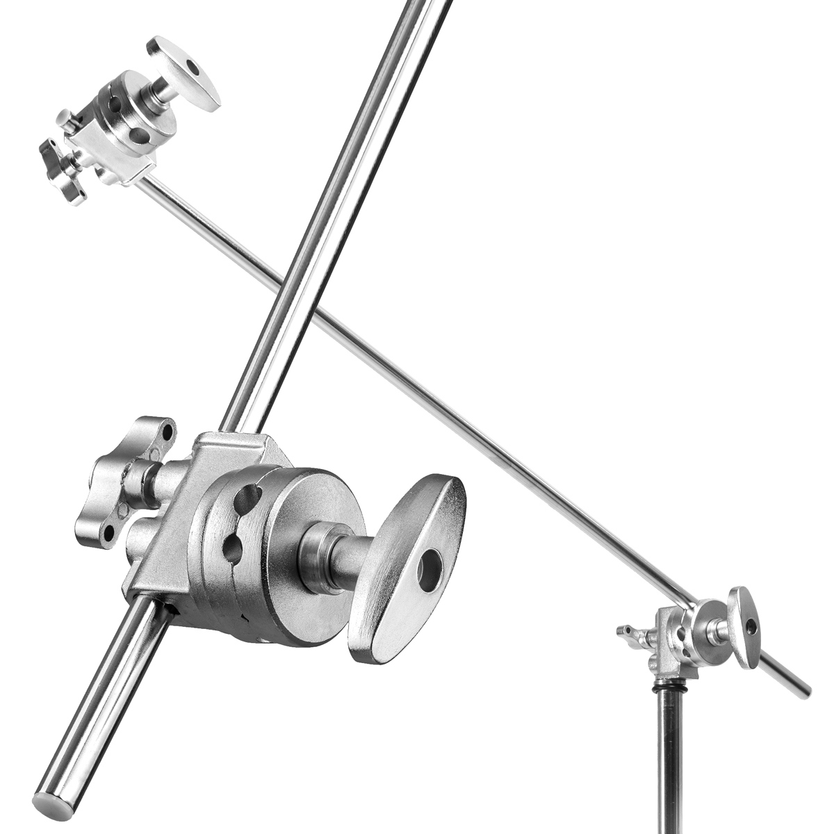 Flashpoint 10' C Stand on Turtle Base, 40" Grip Arm Two 3" Gobo Heads, Chrome