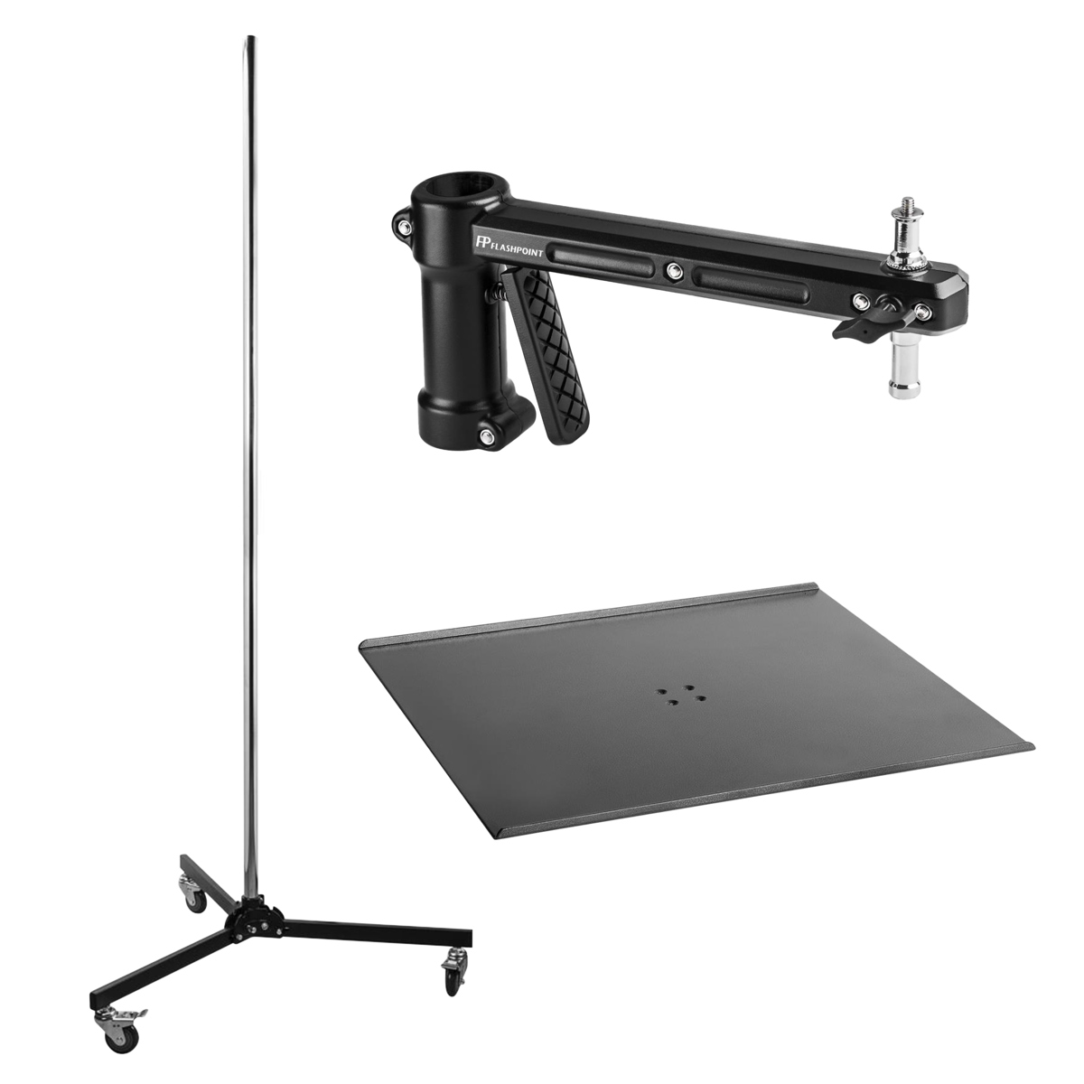 

Flashpoint RB-PG Steel Wheeled Pistol Grip Stand, with Pistol Grip, Laptop Tray