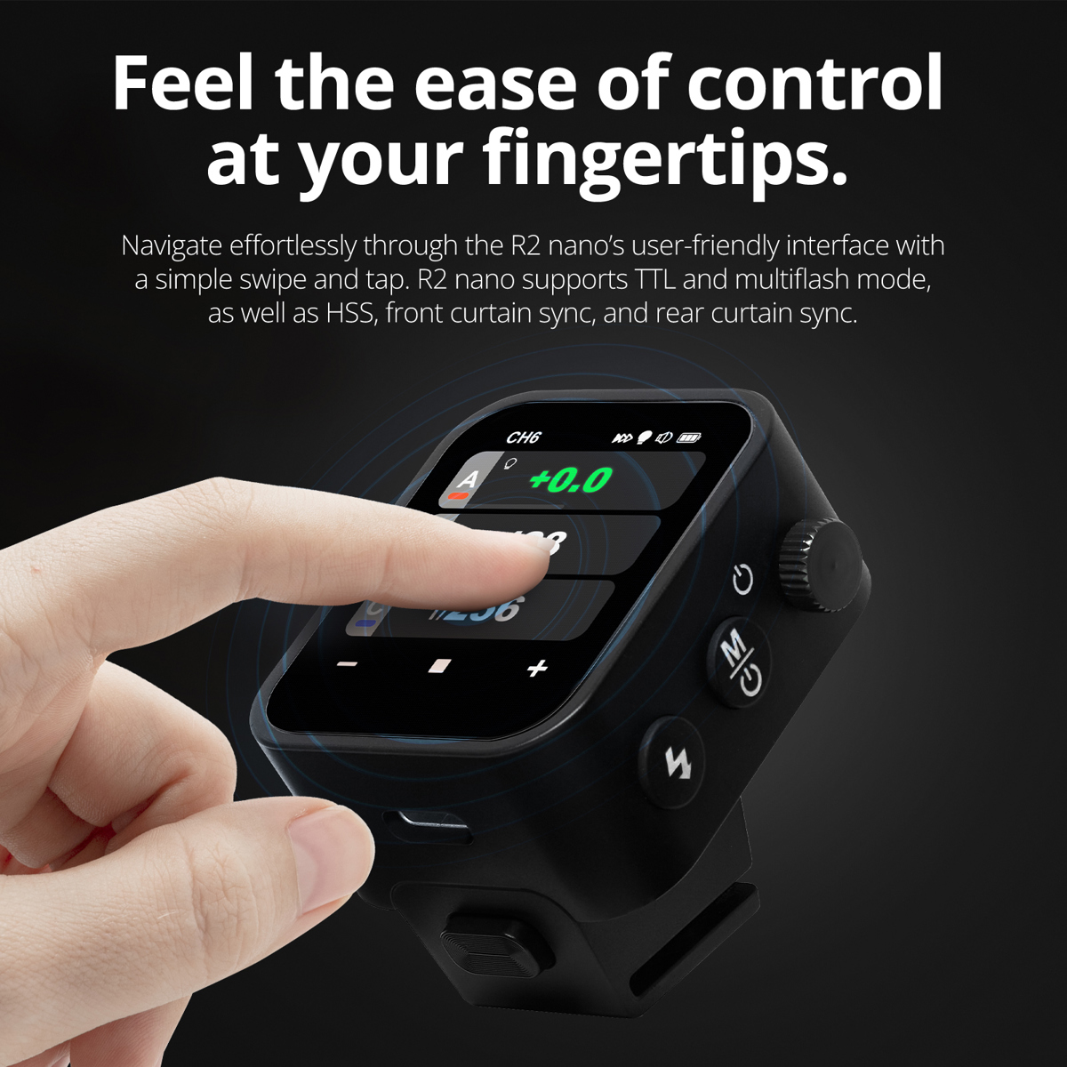 Flashpoint R2 Nano Touchscreen TTL Wireless Flash Trigger, Panasonic Olympus