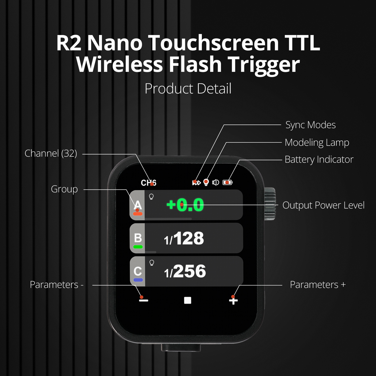 Flashpoint R2 Nano Touchscreen TTL Wireless Flash Trigger, Panasonic Olympus