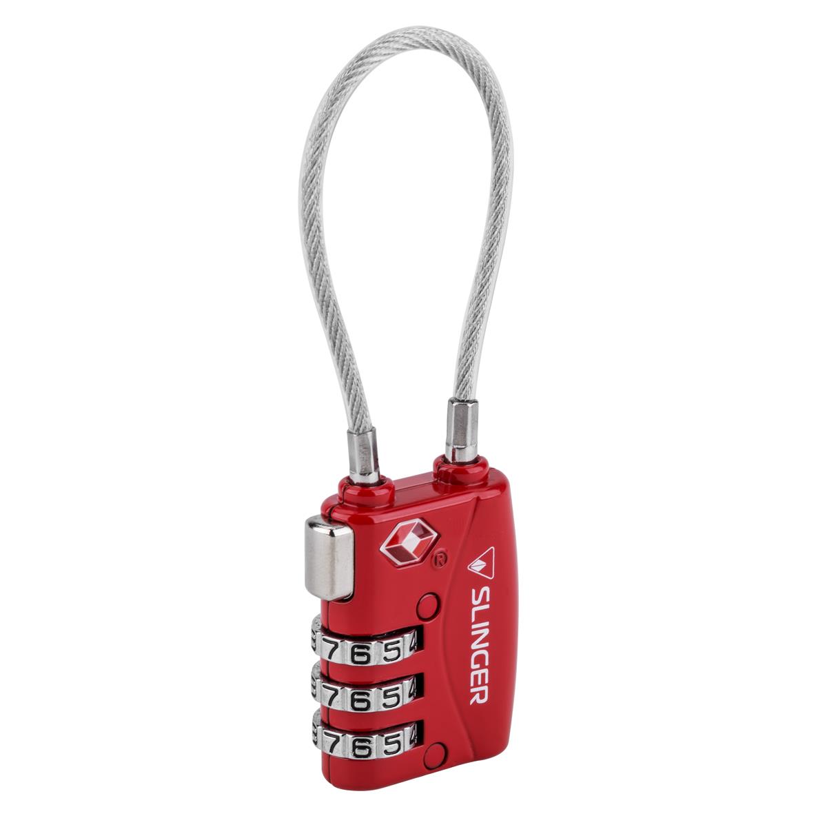 Image of Slinger TSA 3-Dial Combination TSA Lock (Red)