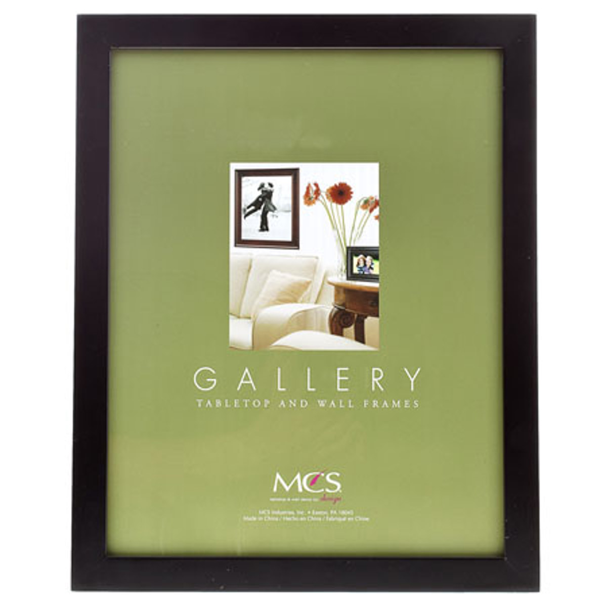 

MCS Flat-top Series Wood Picture Frame for 8x10" Photograph, Black