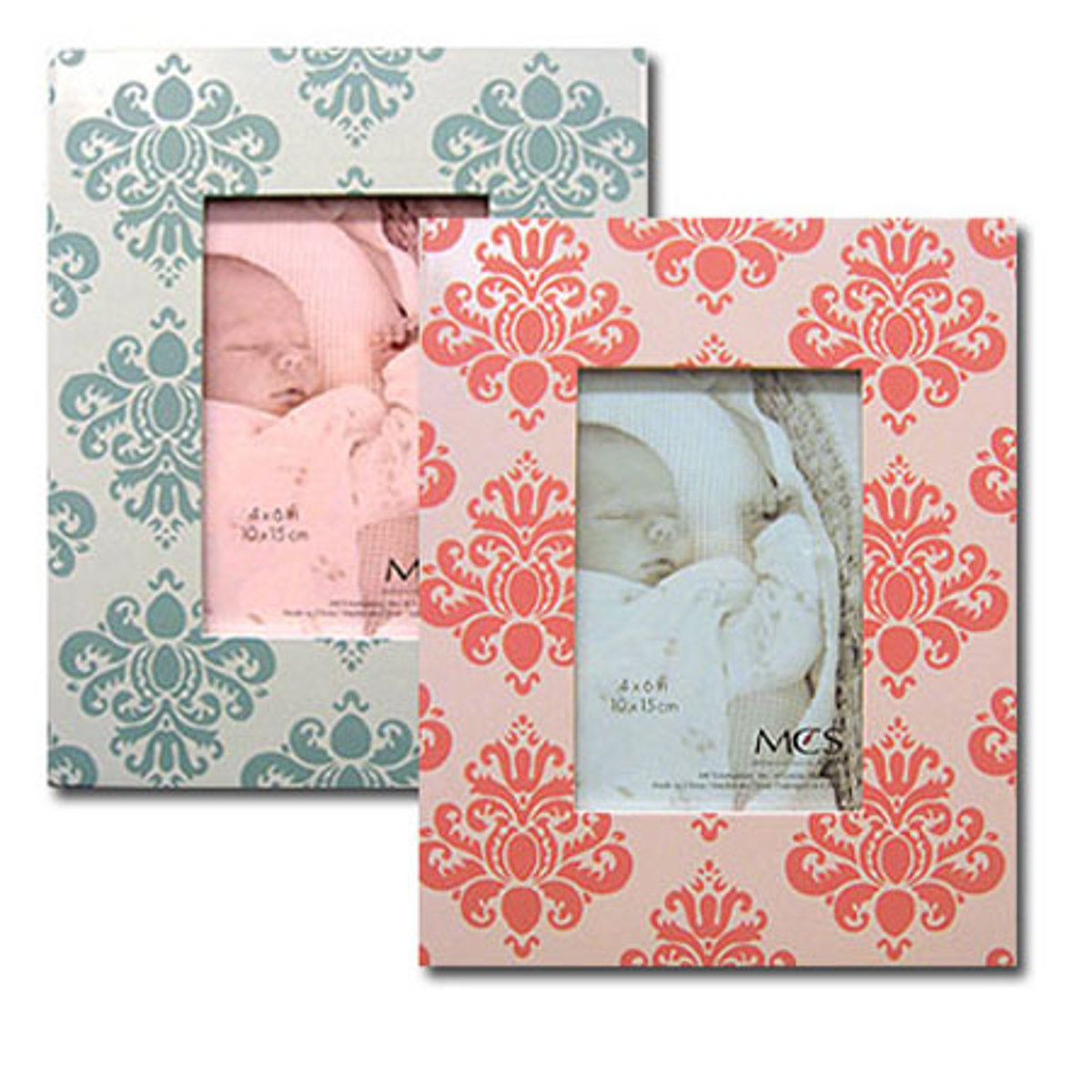 

MCS Baby Damask Picture Frame for 4x6 Photo, Blue