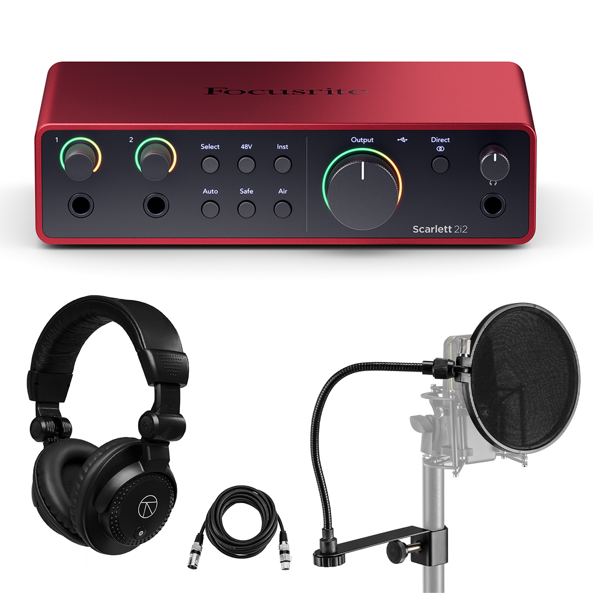 

Focusrite Scarlett 2i2 4th Gen USB Interface w/SW, w/Headphones & 15' XLR Cable