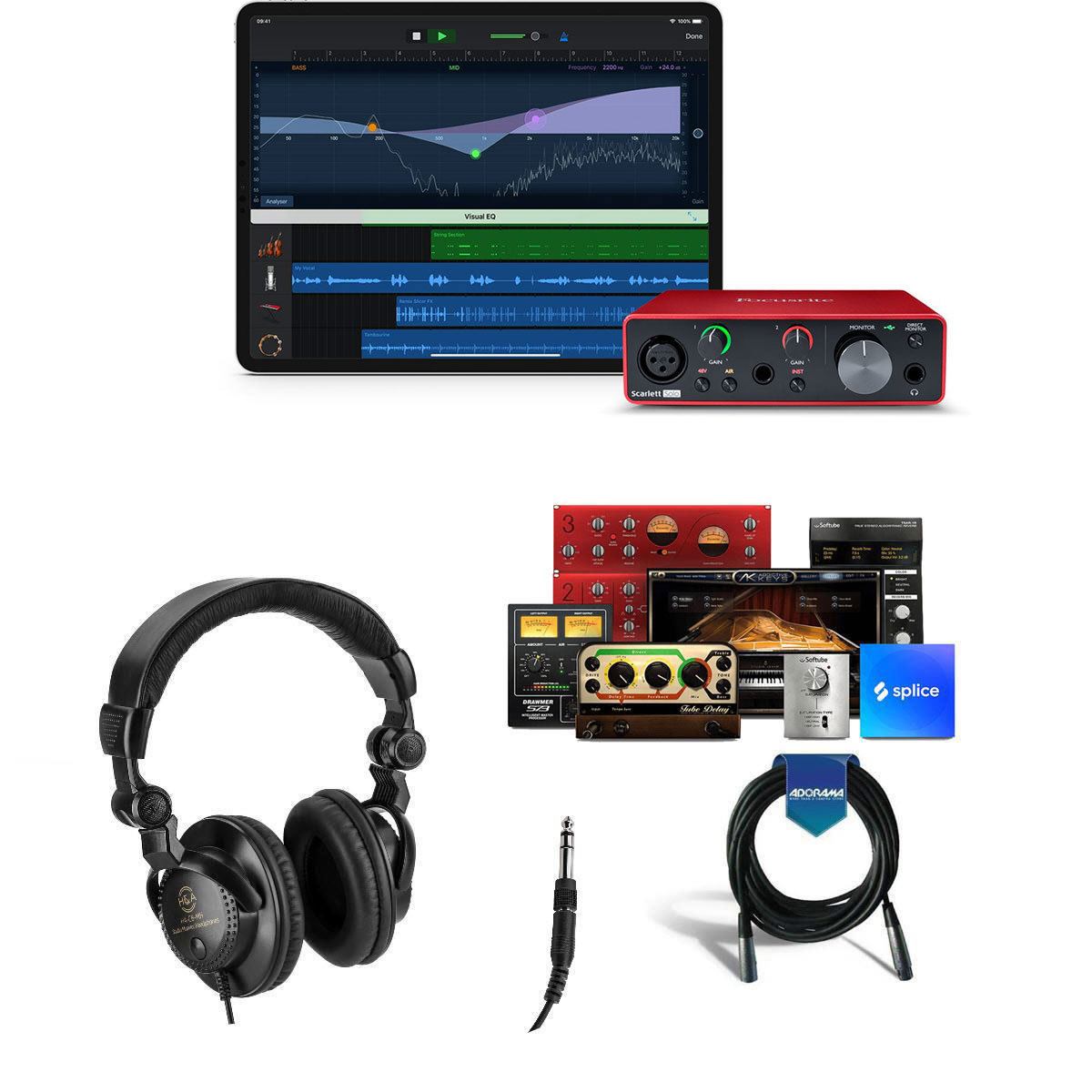 

Focusrite Scarlett Solo 3rd Gen USB Interface w/SW,Bundle w/QH-200 Headphones