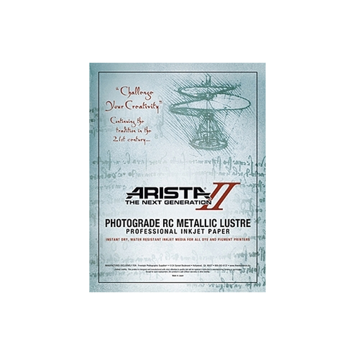

Arista Freestyle Arista-II 8.5x11" RC Metallic Lustre Inkjet Paper, 252gsm, 50 Sheets