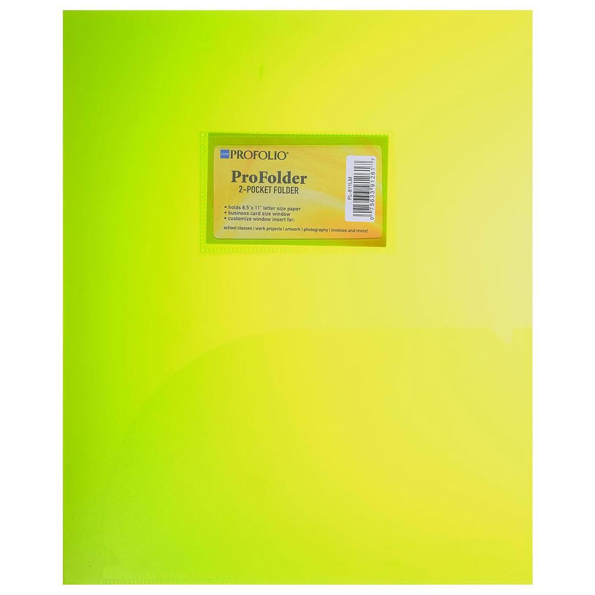 

Itoya ProFolio ProFolder 2-Pocket Folder, 8.5x11", Lime