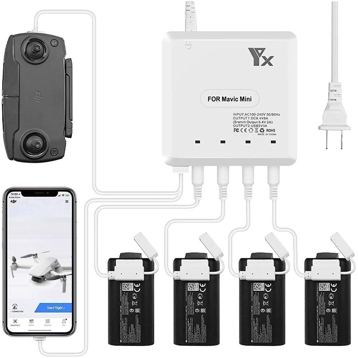 

FS Labs 6-in-1 Battery Charger for DJI Mavic Mini, 2x USB Ports