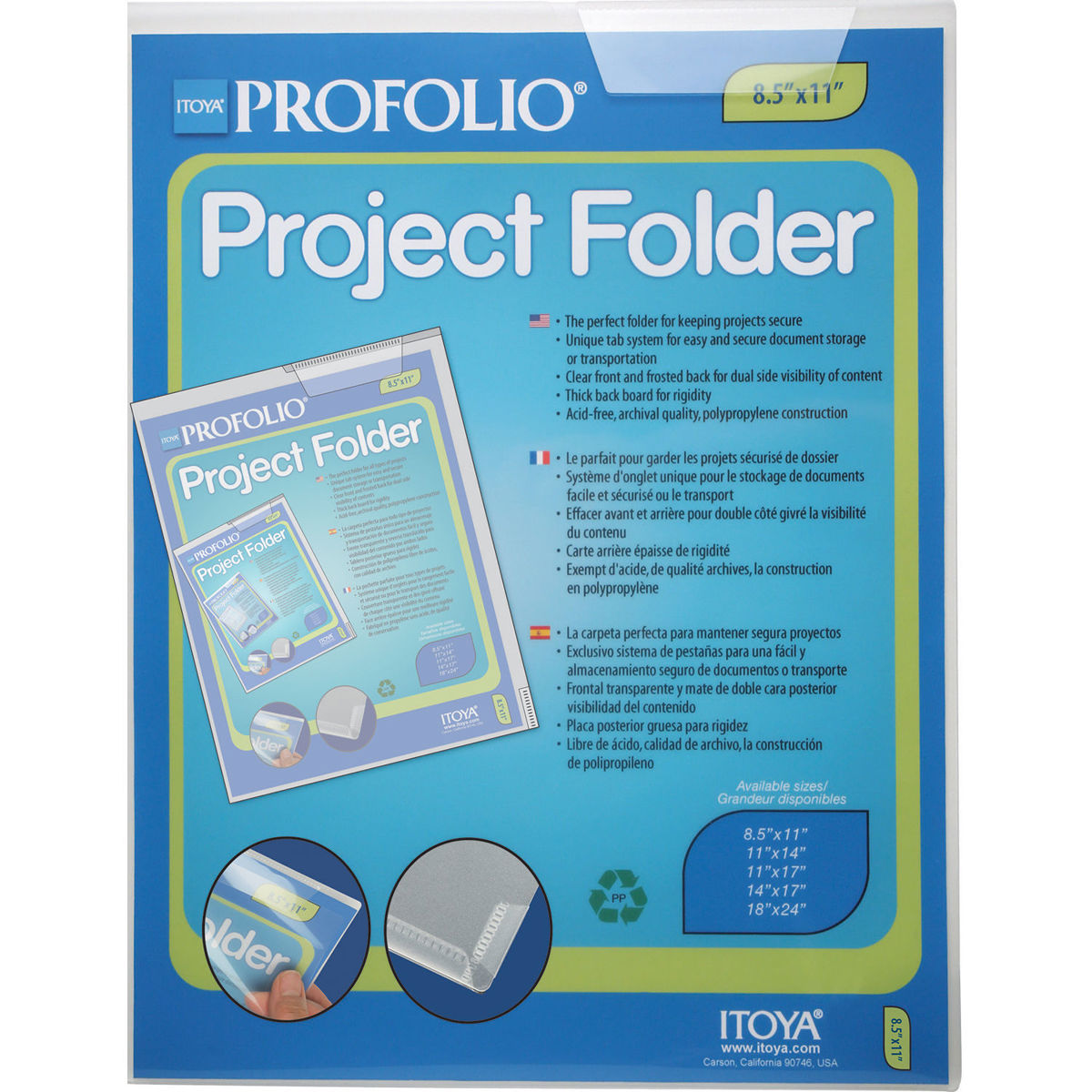 

Itoya Profolio Project Folder, 11x14" Art Size, Clear