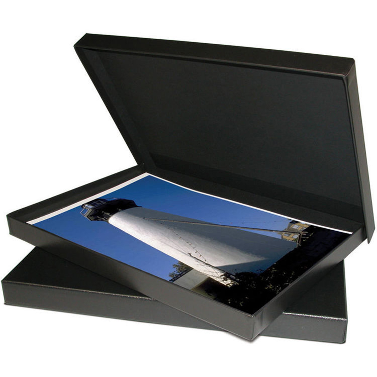 

Print File Clamshell Portfolio Box with White Lining, 11.25x14.25x4"