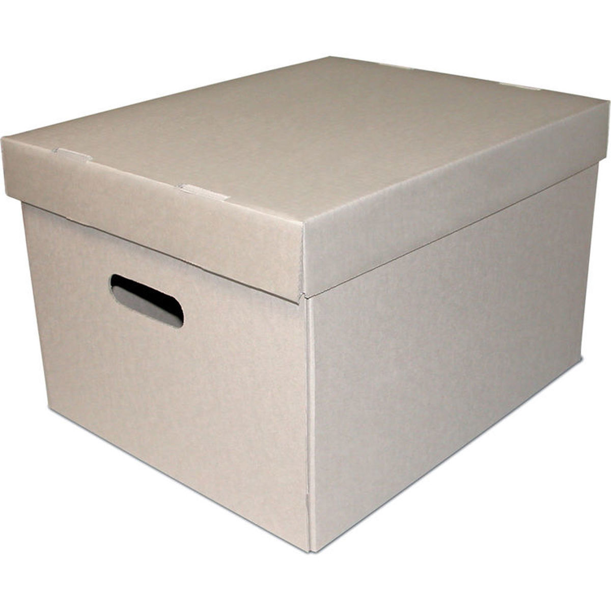 

Print File Record Corrugated Storage Box, 15.5x12.75x10", Light Gray