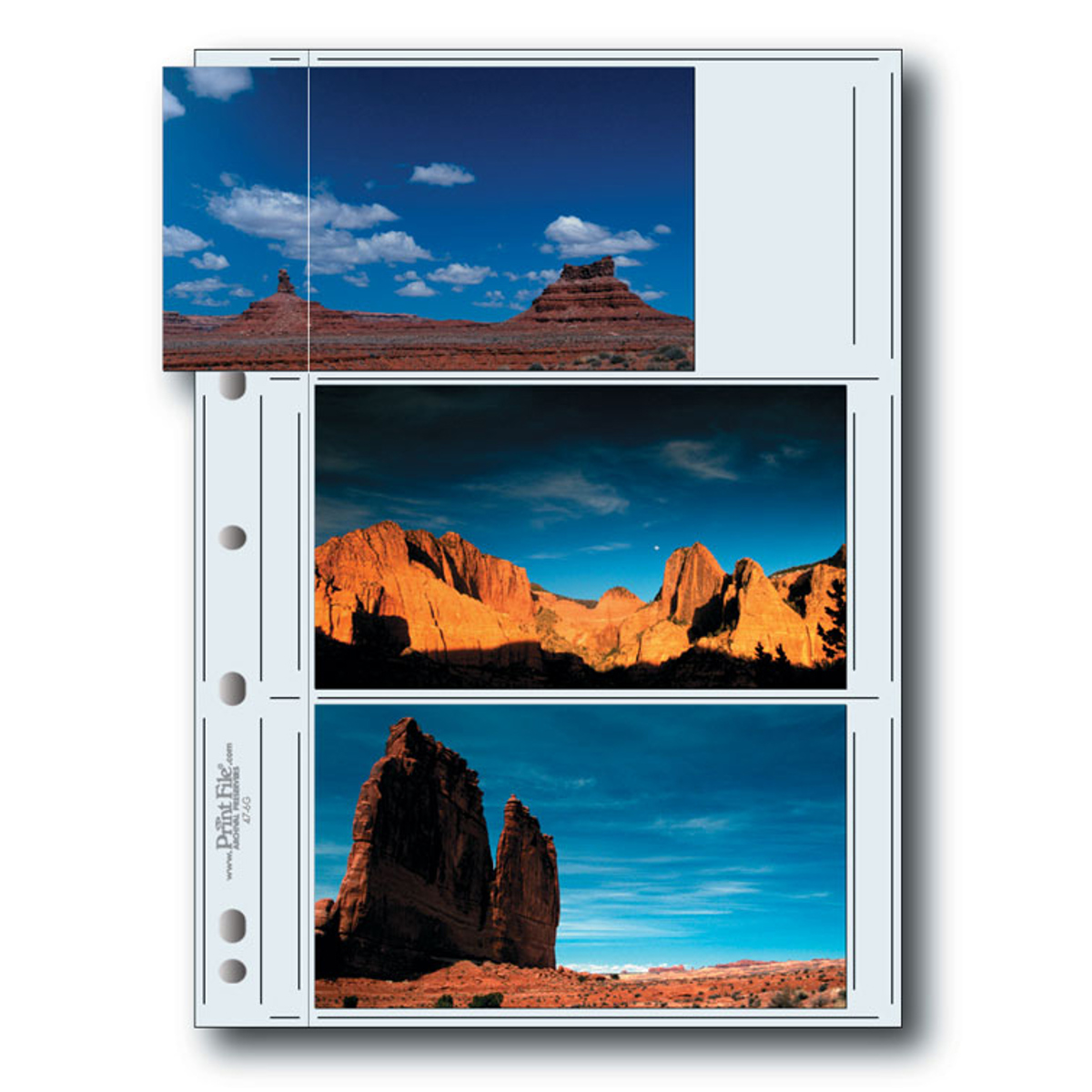

Print File Premium Archival Album Page for Six 4x7" APS Prints, 25 Pack, Clear