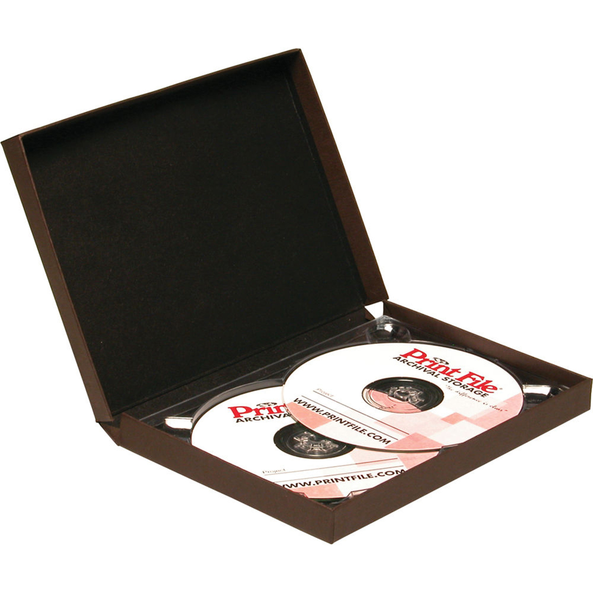 

Print File Double CD/DVD Clamshell Folio Box, Brown