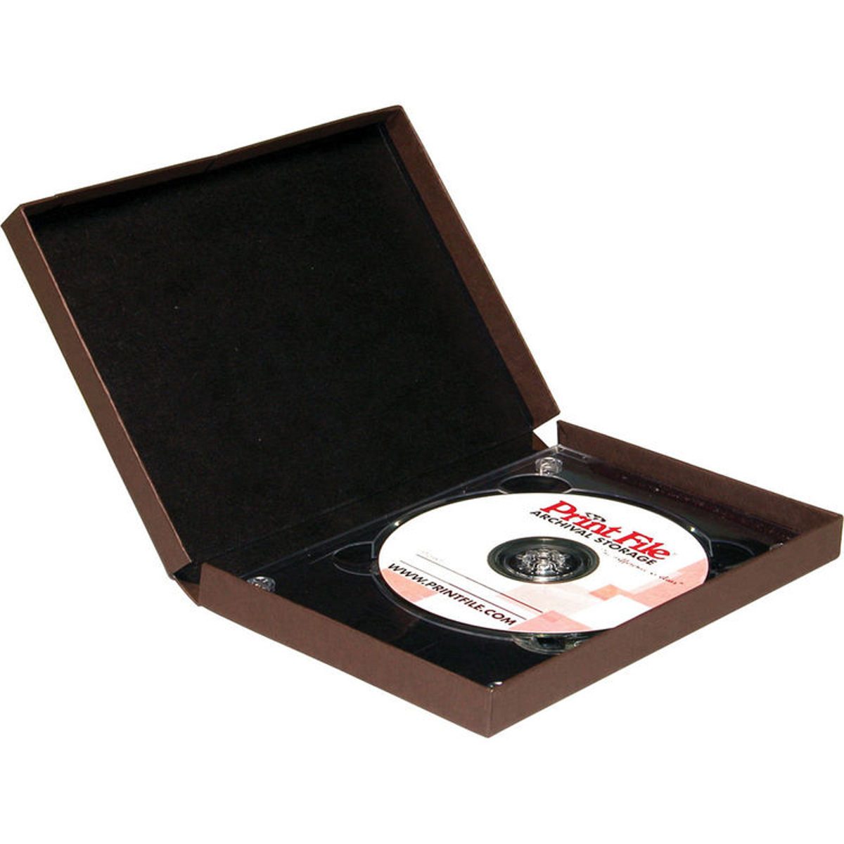 

Print File Single CD/DVD Clamshell Folio Box, Brown