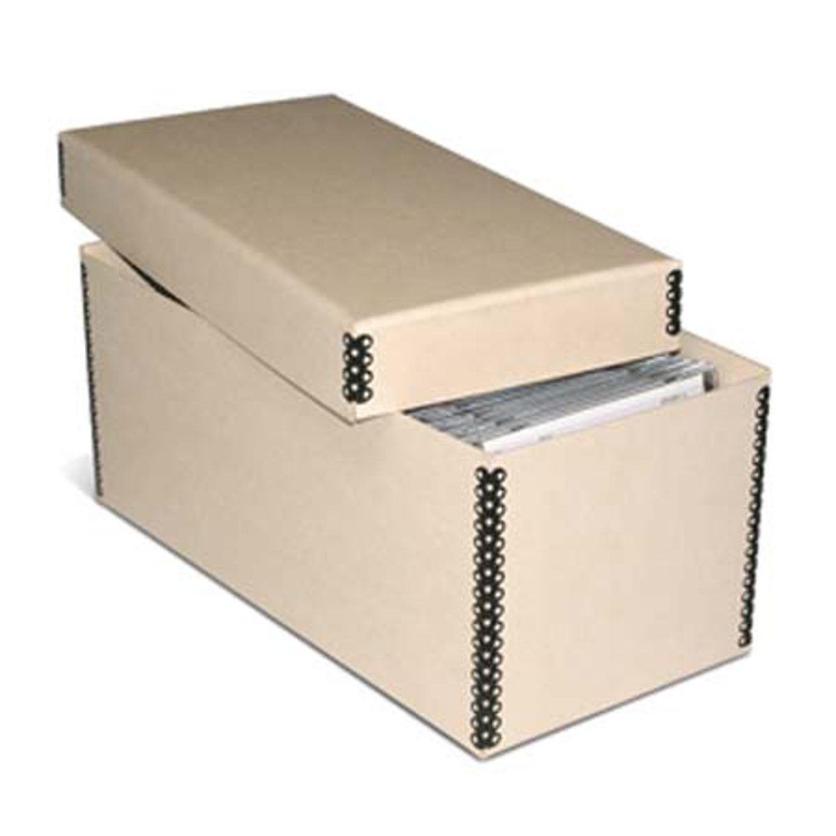 Image of Print File Tan 2-Piece CD/DVD Storage Box