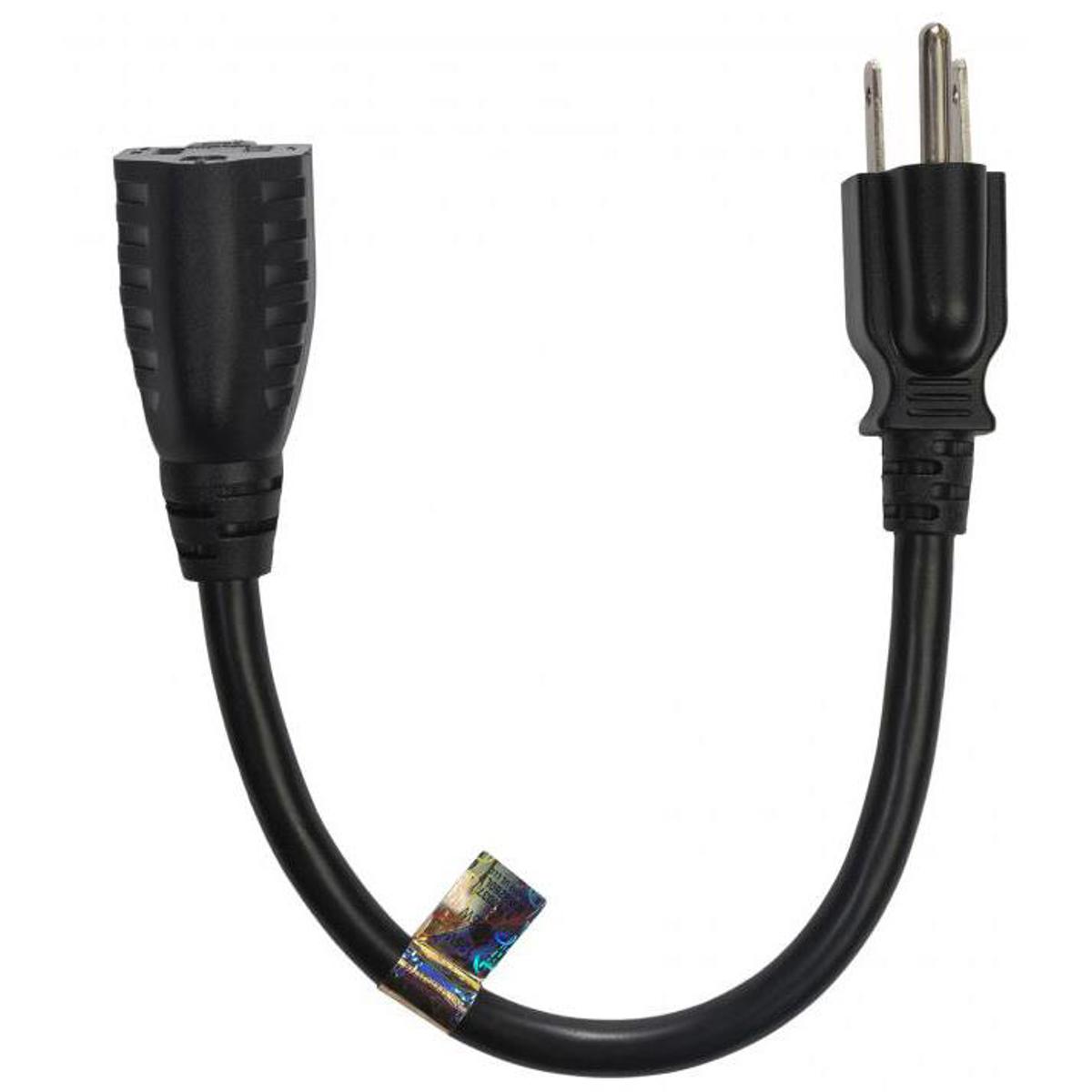 

Furman Sound 13 Amp NEMA 5-15P to NEMA 5-15R Power Extension Cable, 12''